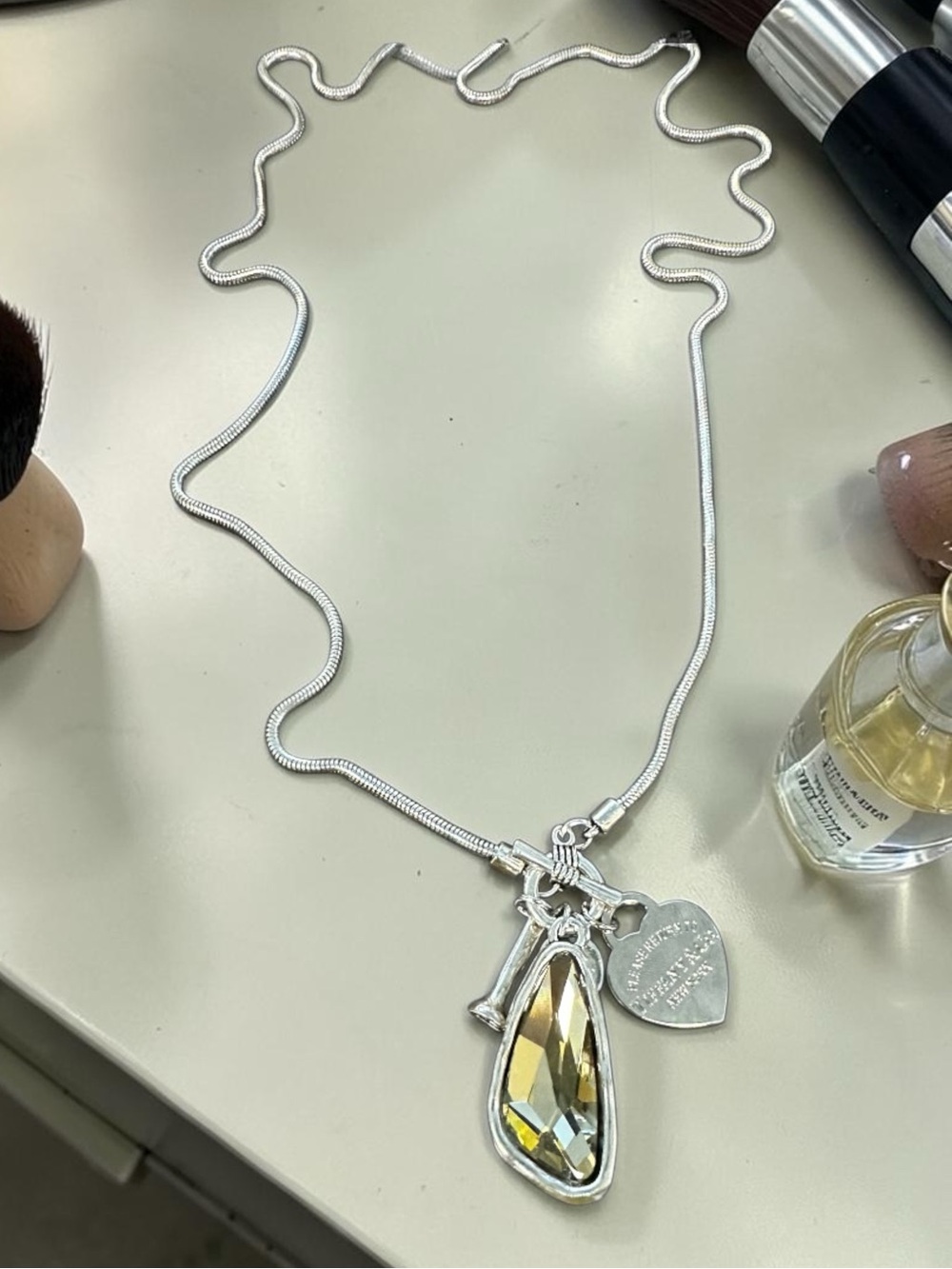 Cudtom silver  Zipperpull pendant necklace